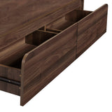 Mara Walnut 47-Inch Minimalist Storage Cocktail Table