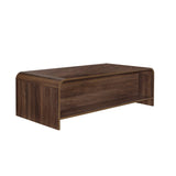 Mara Walnut 47-Inch Minimalist Storage Cocktail Table