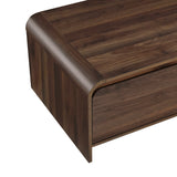 Mara Walnut 47-Inch Minimalist Storage Cocktail Table