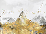Golden Mountain Flight Hand-painted Textured Canvas