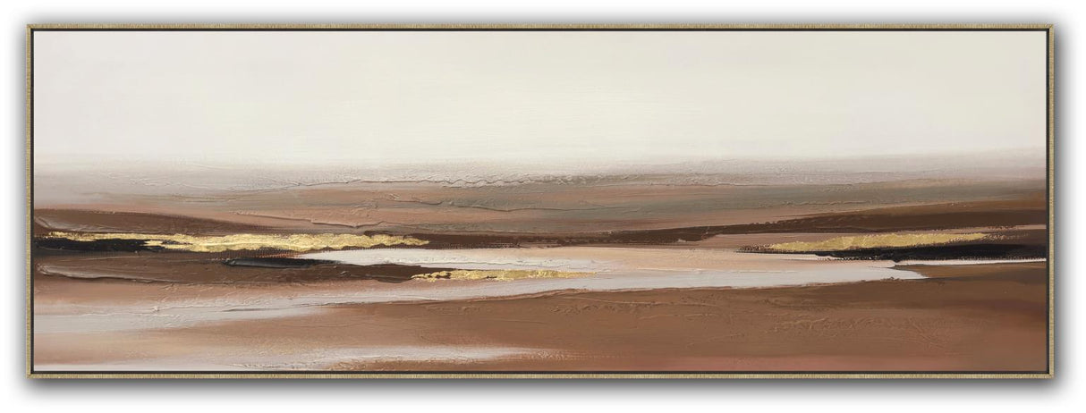 Brown Horizons Hand-painted Canvas in Frame