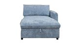 Finn Blue Storage Chaise with Hidden Storage