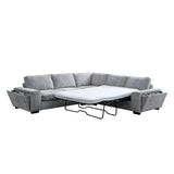 Dayne 3-Piece Sleeper Sectional with Built-In Power & Storage - Gray