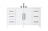 60 Inch Single Bathroom Vanity In White