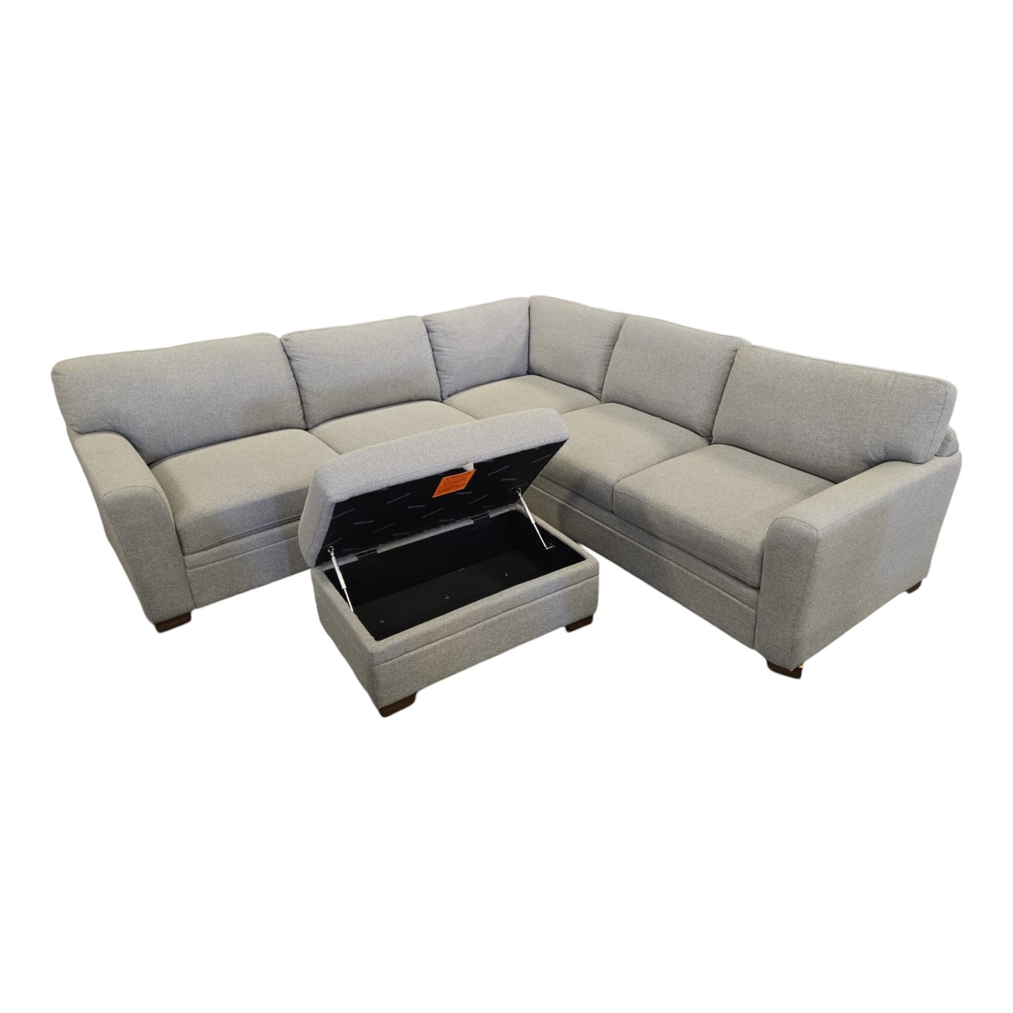 Thomasville Langdon Fabric Sectional with Chaise and Storage Ottoman