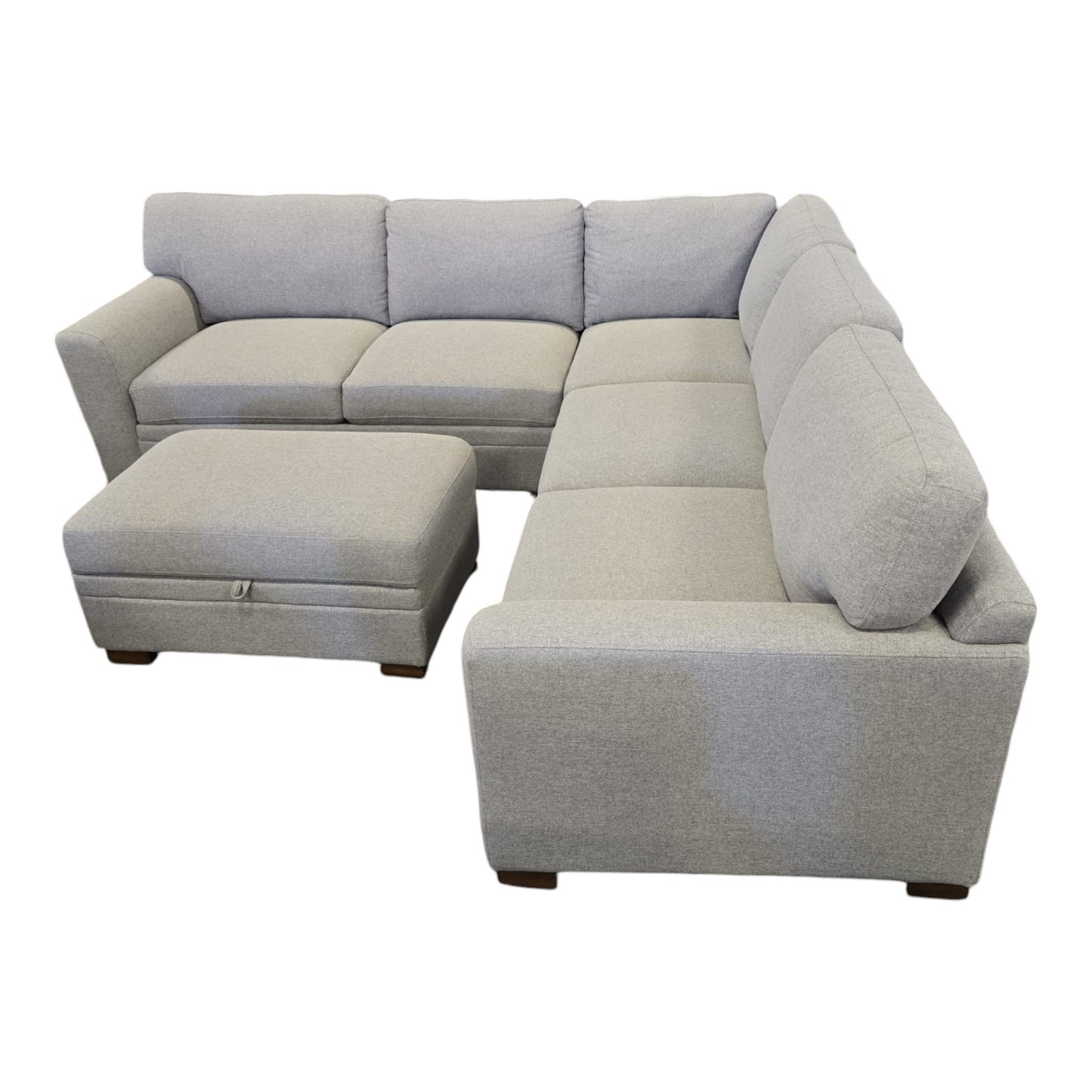 Thomasville Langdon Fabric Sectional with Chaise and Storage Ottoman