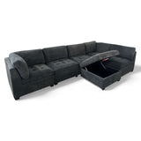 Thomasville Tisdale Modular Sectional 6-piece Dark Gray with Storage Ottoman
