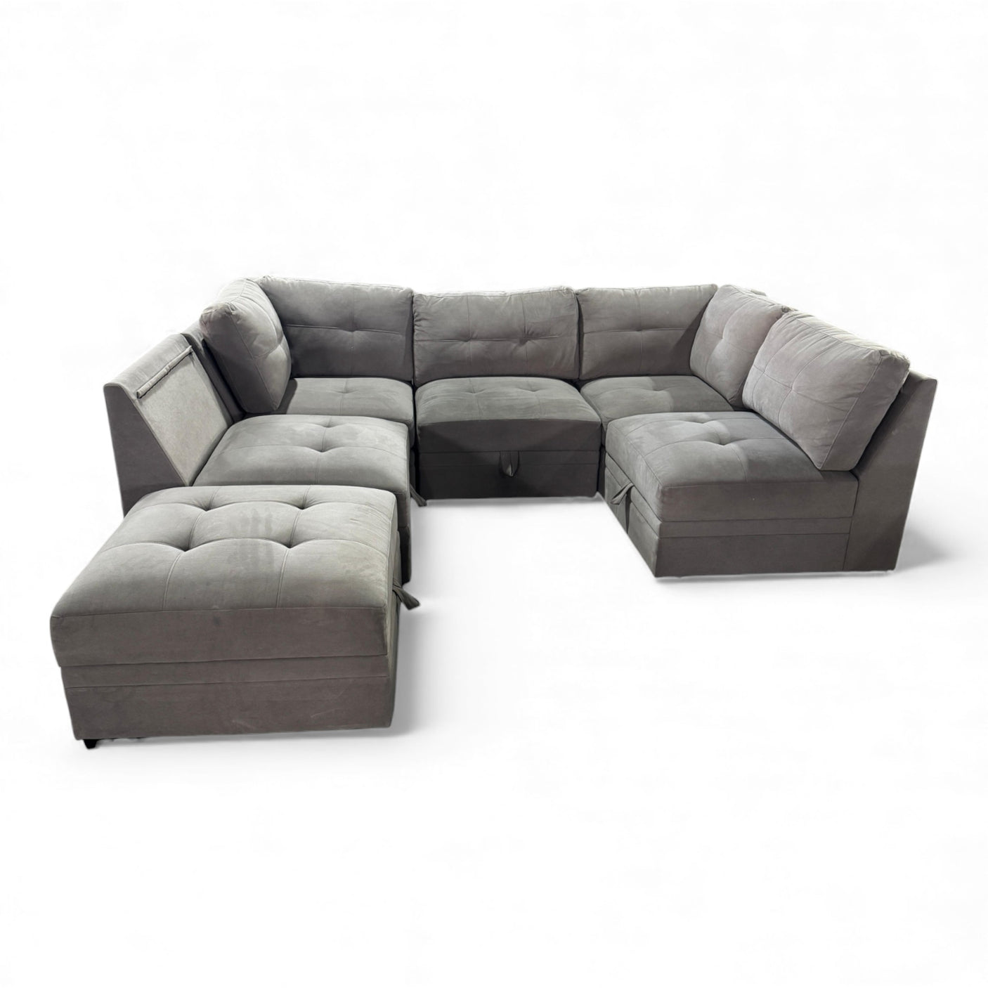 Vaughnn 6-piece Fabric Modular Sectional with Storage by Ontai