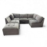 Vaughnn 6-piece Fabric Modular Sectional with Storage by Ontai