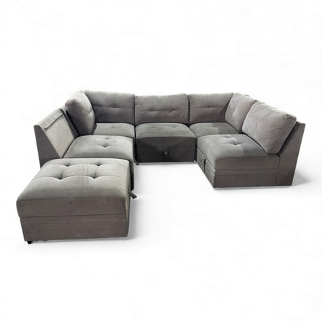 Vaughnn 6-piece Fabric Modular Sectional with Storage by Ontai