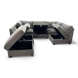 Vaughnn 6-piece Fabric Modular Sectional with Storage by Ontai