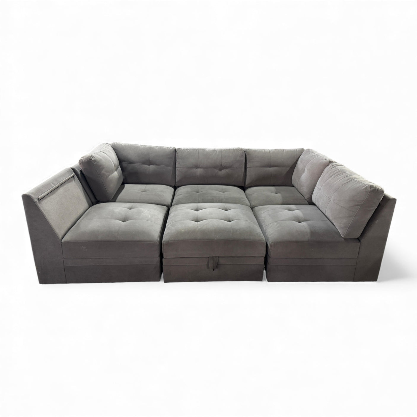 Vaughnn 6-piece Fabric Modular Sectional with Storage by Ontai