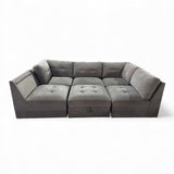 Vaughnn 6-piece Fabric Modular Sectional with Storage by Ontai