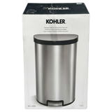 Kohler 45L Semi-Round Step Trash Can, Stainless Steel