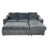Coddle Aria Fabric Sleeper Sofa with Reversible Chaise and Storage, Gray