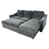 Coddle Aria Fabric Sleeper Sofa with Reversible Chaise and Storage, Gray