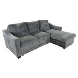 Coddle Aria Fabric Sleeper Sofa with Reversible Chaise and Storage, Gray