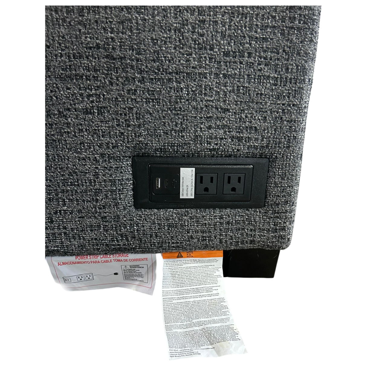 Coddle Aria Fabric Sleeper Sofa with Reversible Chaise and Storage, Gray