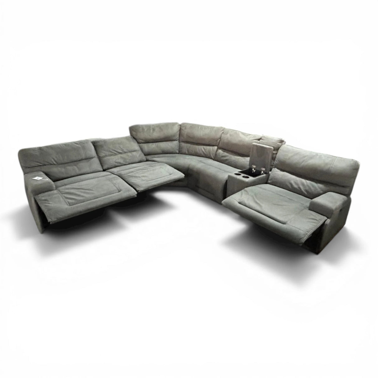 Zakary 6-piece Fabric Power Reclining Sectional with Power Headrests – Gilman Creek Furniture