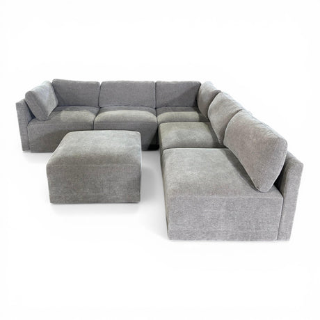 Thomasville Fallon Modular Sectional 6-Piece Gray with Ottoman