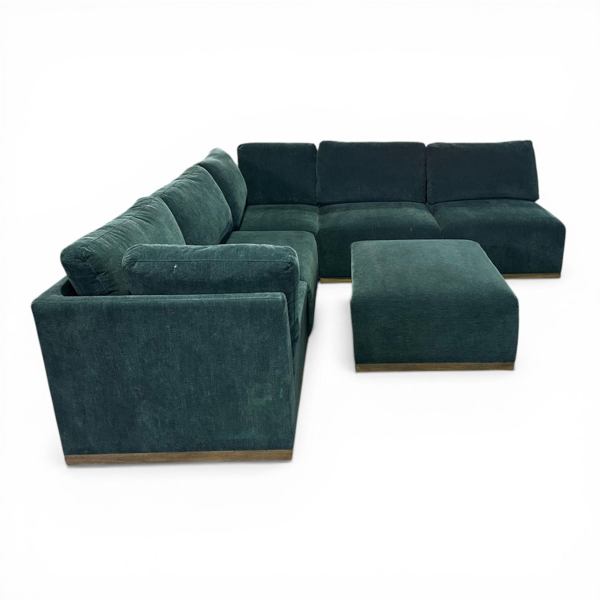 Henredon Murphy Fabric 6-Piece Modular Sectional with Ottoman, Green