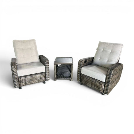 Thomasville Barela 3-piece Outdoor Patio Glider Recliner Set
