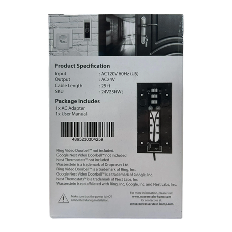 Wasserstein 24V Transformer & C-Wire Adapter