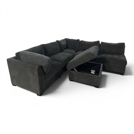 Thomasville Tisdale Fabric Sectional with Storage Ottoman