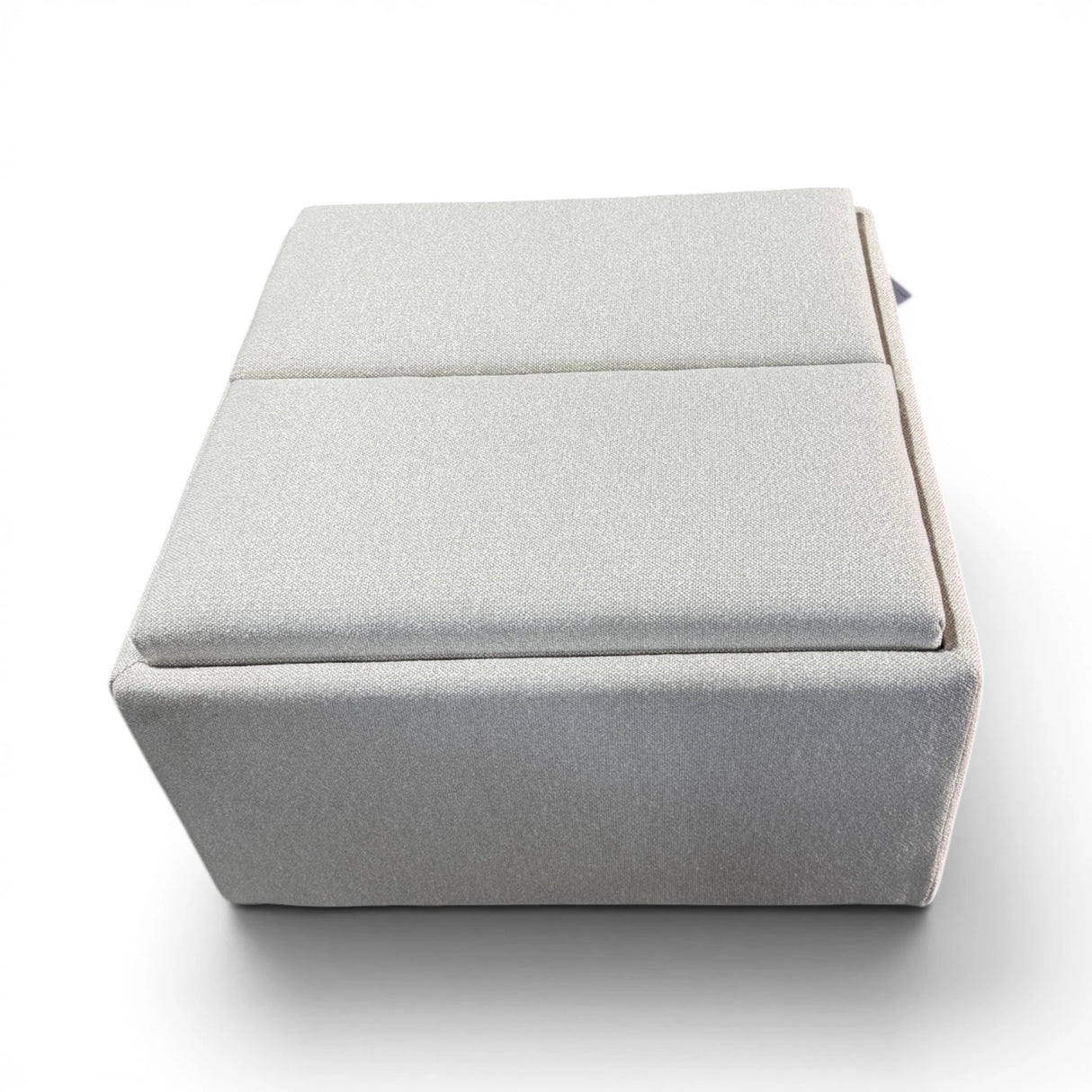 Henredon Sona Fabric Storage Ottoman with Reversible Wood Tray Tops