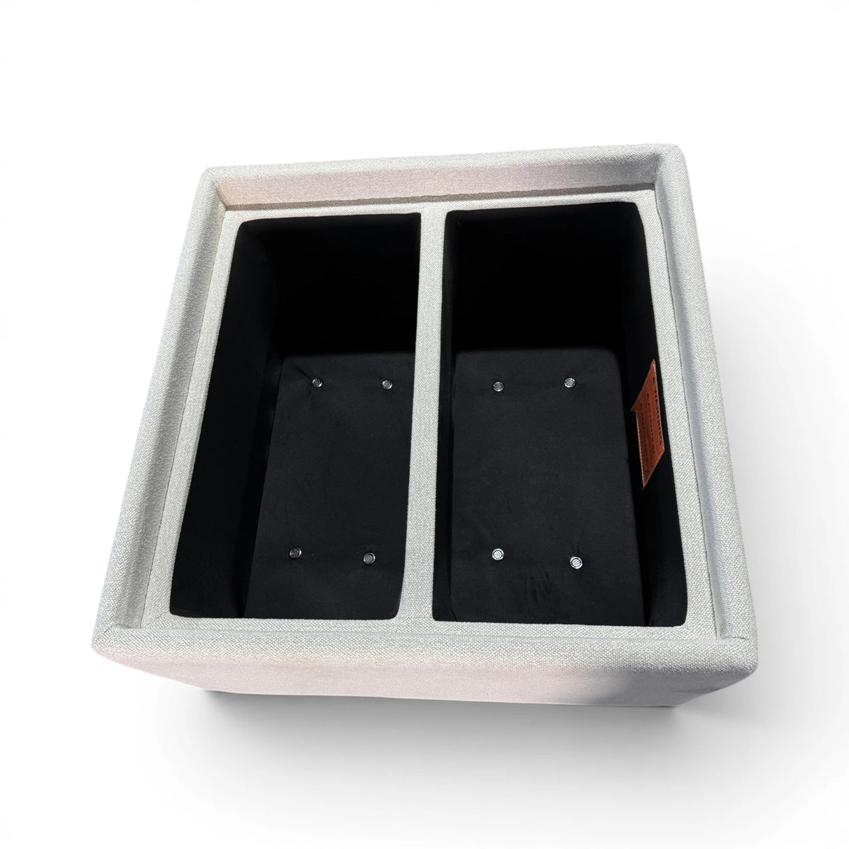 Henredon Sona Fabric Storage Ottoman with Reversible Wood Tray Tops