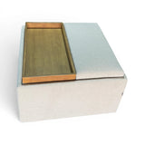 Henredon Sona Fabric Storage Ottoman with Reversible Wood Tray Tops