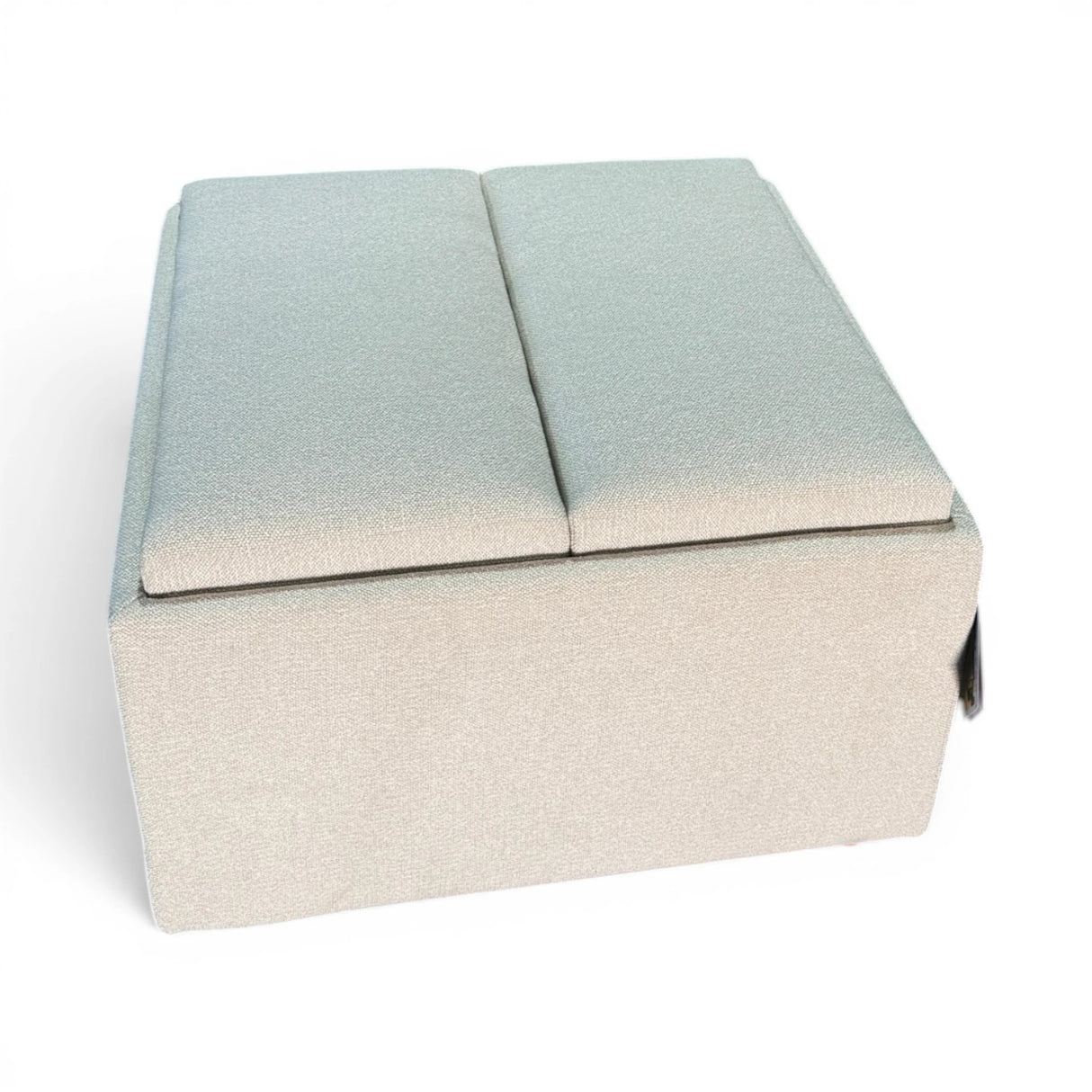 Henredon Sona Fabric Storage Ottoman with Reversible Wood Tray Tops
