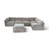 Thomasville Fallon Modular Sectional 6-piece Gray with Ottoman
