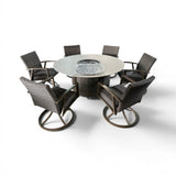 SunVilla Sarasota 7-piece Fire Outdoor Patio Dining Set