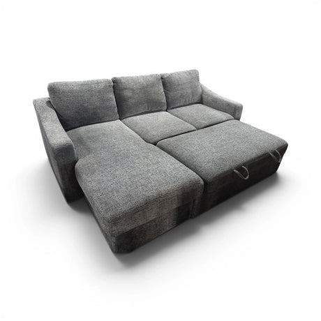 Coddle Aria Fabric Sleeper Sofa with Reversible Chaise and Storage, Gray