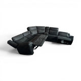 Zakary 6-Piece Fabric Power Reclining Sectional With Power Headrests