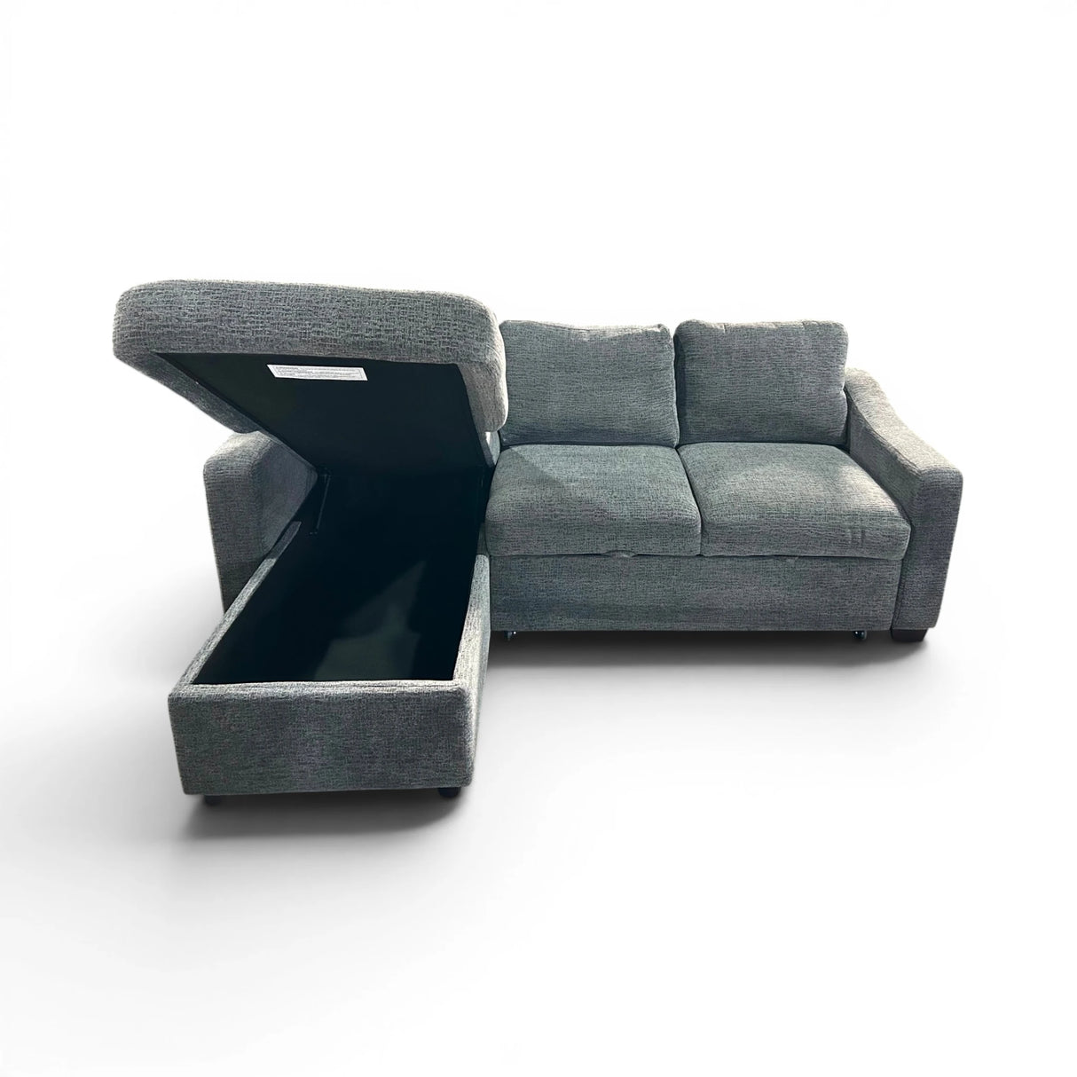 Coddle Aria Fabric Sleeper Sofa with Reversible Chaise and Storage, Gray