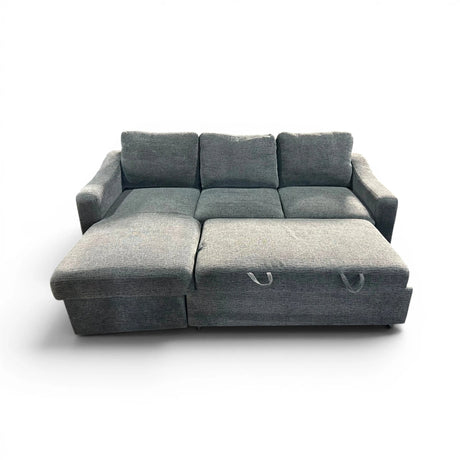 Coddle Aria Fabric Sleeper Sofa with Reversible Chaise and Storage, Gray