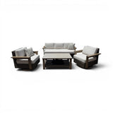 Agio Juniper 4-Piece Outdoor Patio Conversation Set with Swivel Glider Chairs