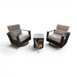 SunVilla Alden Outdoor Lounge Set with Swivel Chairs, 3 Pieces