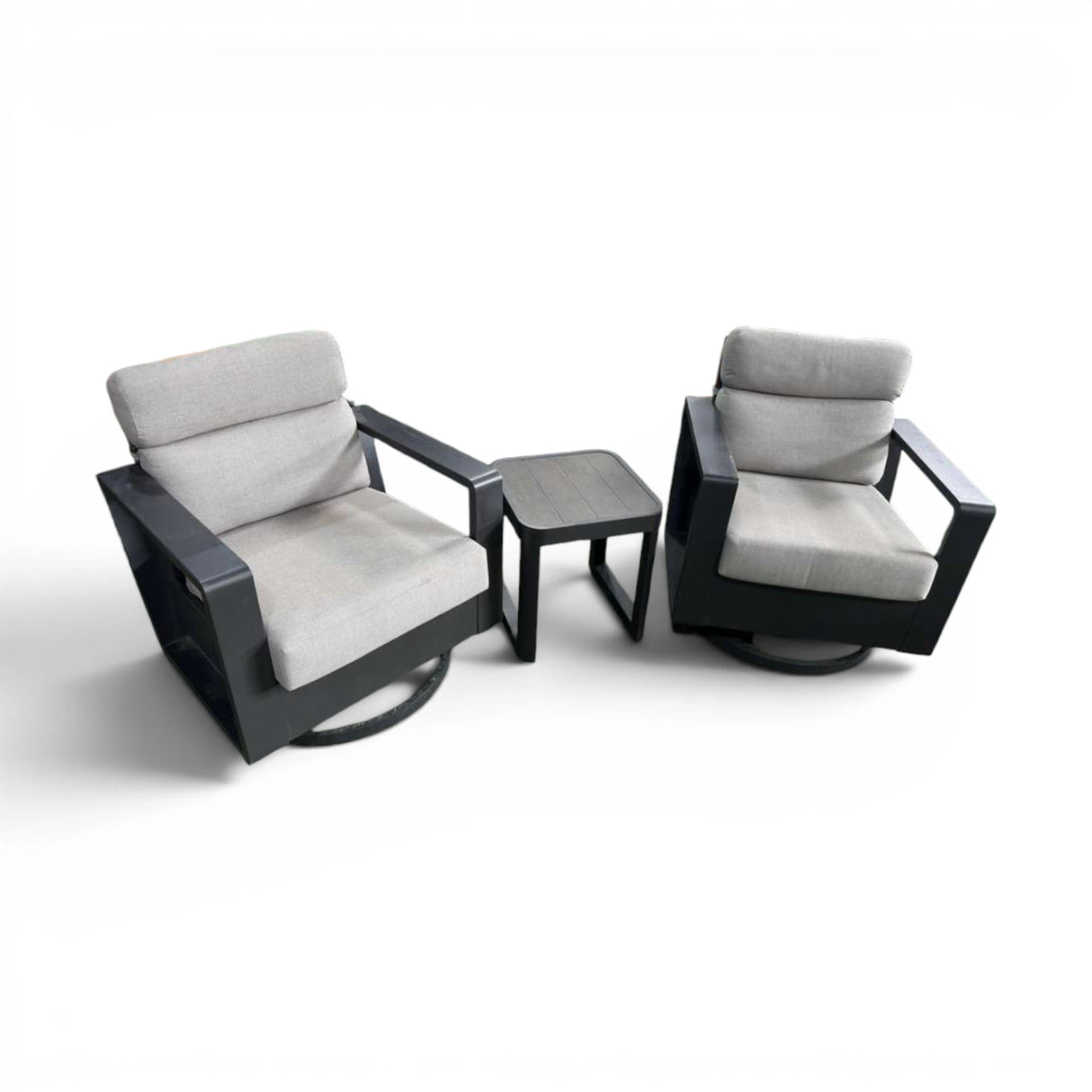SunVilla Alden 3-Piece Patio Bistro Set with Swivel Glider Chairs