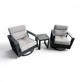 SunVilla Alden 3-Piece Patio Bistro Set with Swivel Glider Chairs