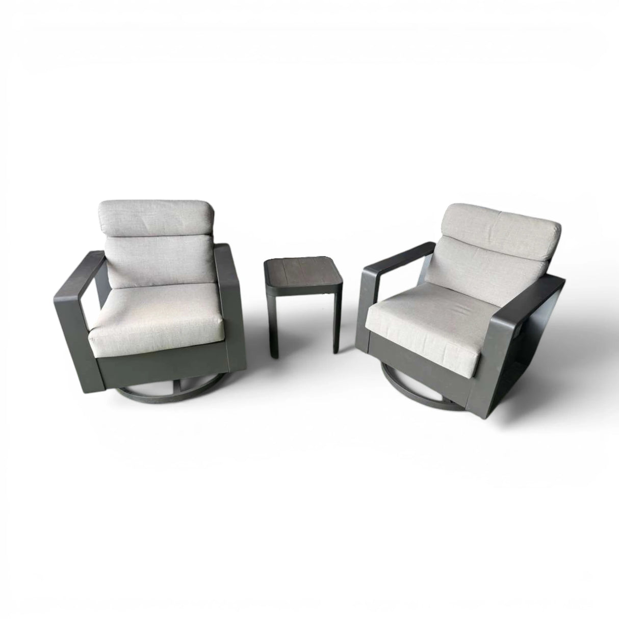 SunVilla Alden 3-Piece Outdoor Patio Seating Set with Swivel Glider Chairs