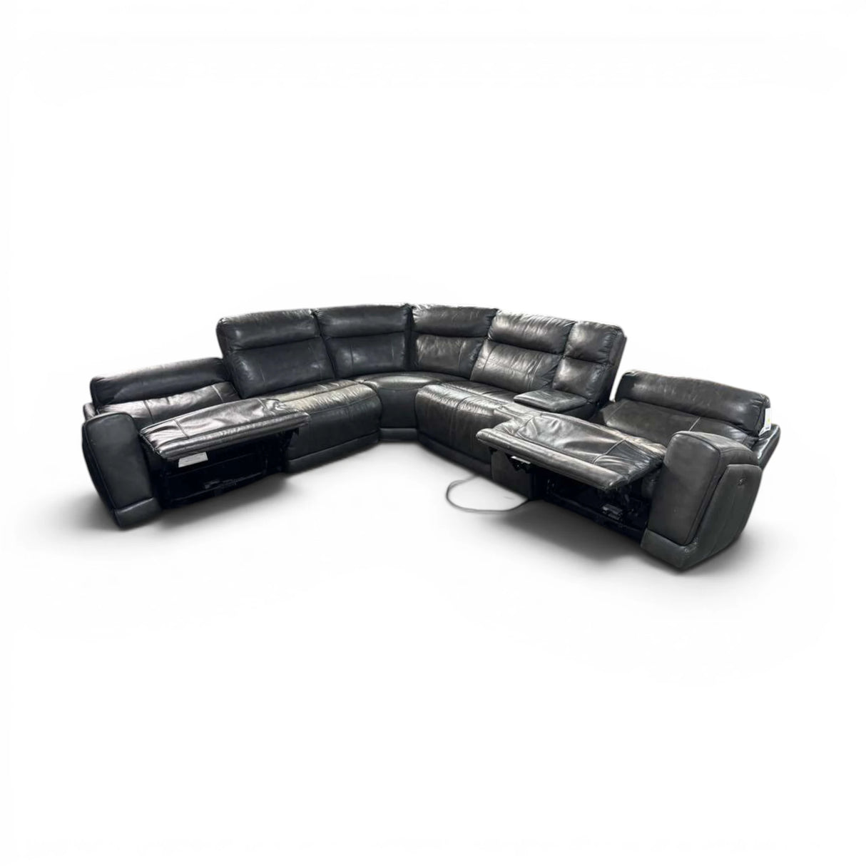 Lauretta 6-piece Leather Power Reclining Sectional with Power Headrests by Gilman Creek Furniture