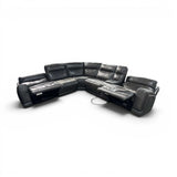 Lauretta 6-piece Leather Power Reclining Sectional with Power Headrests by Gilman Creek Furniture