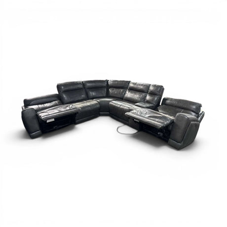 Lauretta 6-piece Leather Power Reclining Sectional with Power Headrests by Gilman Creek Furniture