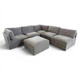 Thomasville Fallon Modular Sectional 6-piece Gray with Ottoman