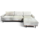 Myla 2-Piece Fabric Sectional Sofa with Right-Facing Chaise, Taupe
