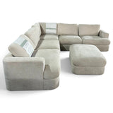 Henredon Corvin 6-Piece Modular Fabric Sectional with Storage Ottoman