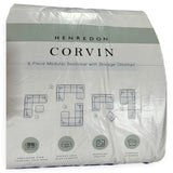 Henredon Corvin 6-Piece Modular Fabric Sectional with Storage Ottoman
